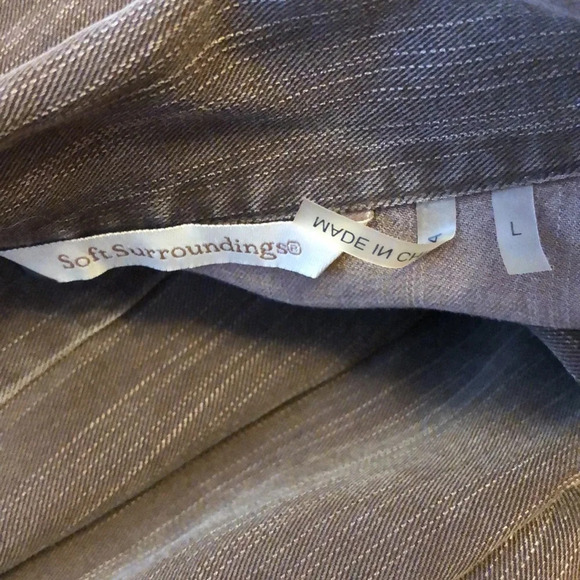 SOFT SURROUNDINGS Lagenlook Romantic Button Down Longline Collard Tunic Blouse - Picture 7 of 9